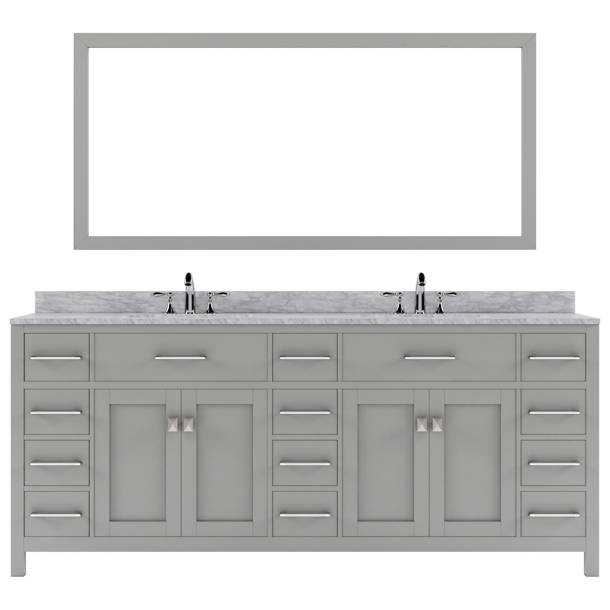 Winston Porter Slagelse 93'' Free Standing Double Bathroom Vanity with